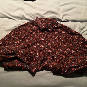 Express Floral shirt in Red and Black